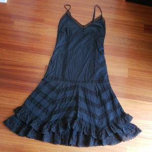Arden B. Black lace trim cotton dress. Size small.
